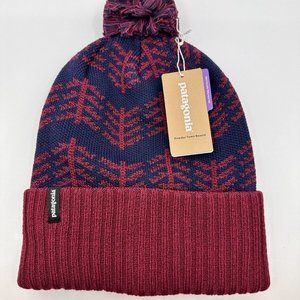Patagonia Powder Town Beanie Pom  Wax Red color  NEW UNISEX $ 49.00